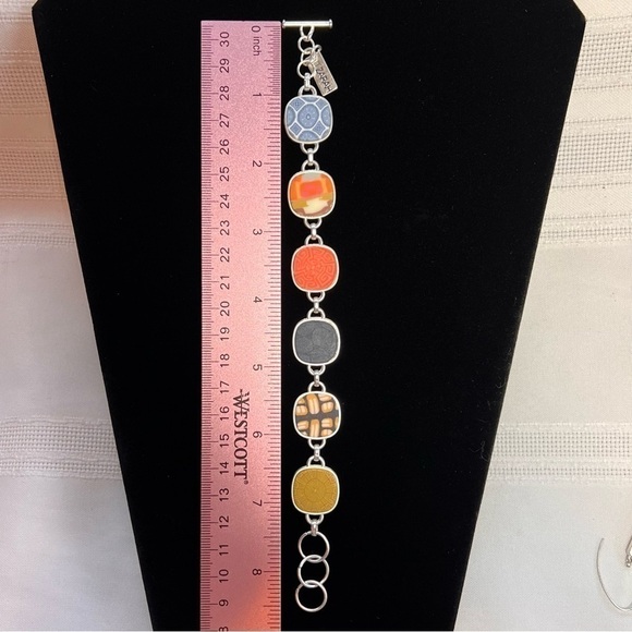 💥SALE Handmade Bracelet & Post Earrings JILZARAH French Quarter Reversible EUC - Picture 9 of 10